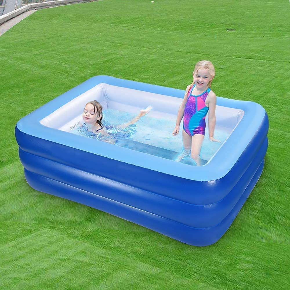 Inflatable Swimming Pool for Kids, 59" X 45" X 20" with Soft Floor, Backyard Pool