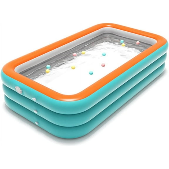 Inflatable Swimming Pools, Rectangular Inflatable Swimming Pool for Kids, Family Blow up Pool, Lounge Inflatable Pool for Backyard Garden Outdoor, Easy to Inflatable