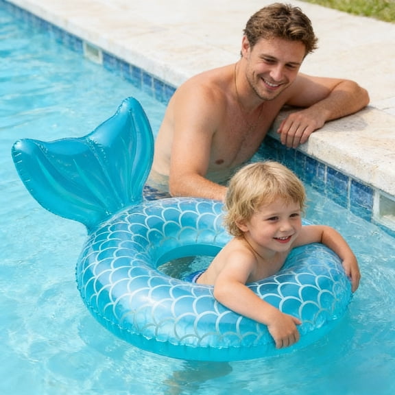 Inflatable Swimming Ring,Mermaids Inflatable Ring,Cute Pool Float Tube Decorations,Swim Tubes Outdoor Poo,Beach Water Floats Party Supplies Floaties