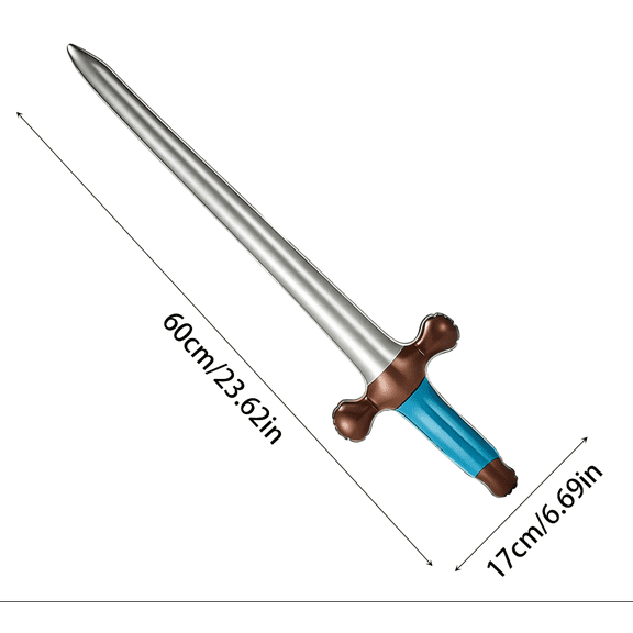 Inflatable Sword Toy for Adults, PVC Blow Up Sword Party Prop, Pool Party Decoration, Interactive Accessory for Birthday Favors and Carnival Games multicolor
