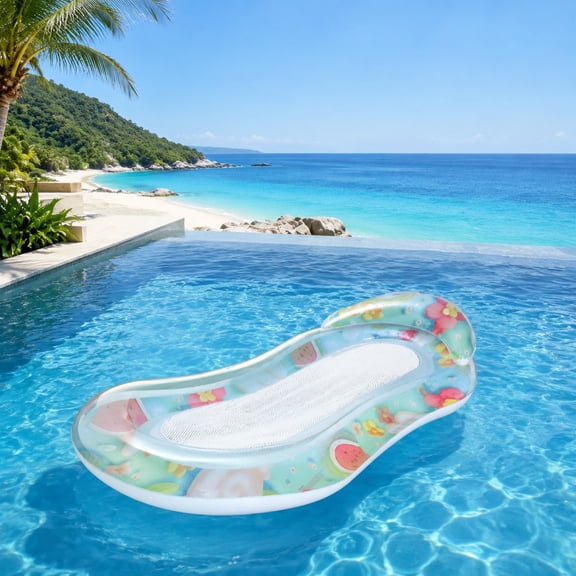 Inflatable Tanning Bed for Adults,Inflatable Pool Float Bed Large Water Floating Sofa with Headrest Blow Up Pool Lounge for Adults Kids Summer Beach Party(B)