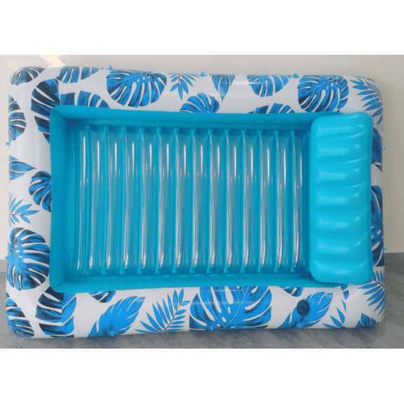 Inflatable Tanning Pool Lounger Float - 4 in 1 Sun Tan Tub Sunbathing Pool Lounge Raft Floatie Toys Water Filled Tanning Bed Mat Pad for Adult Blow Up Pool Ball Pit Pool