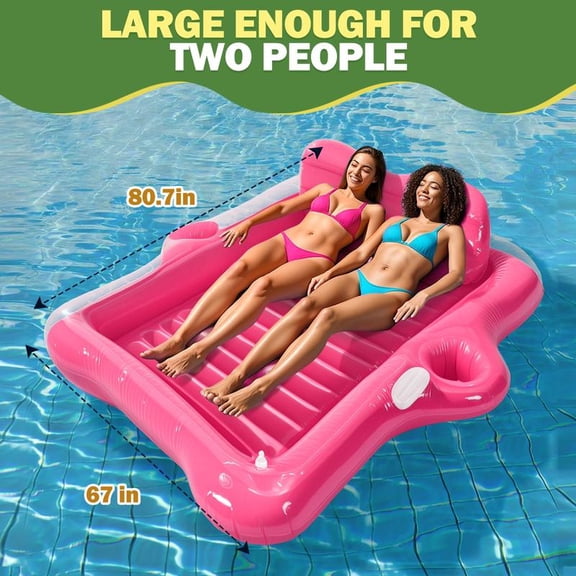 Inflatable Tanning Pool Lounger Float, 72*61’’/80*67’’Large Size Pool Floats Adult with Automatic Spray Cooling, 5 in 1 Suntan Tub Raft Floatie
