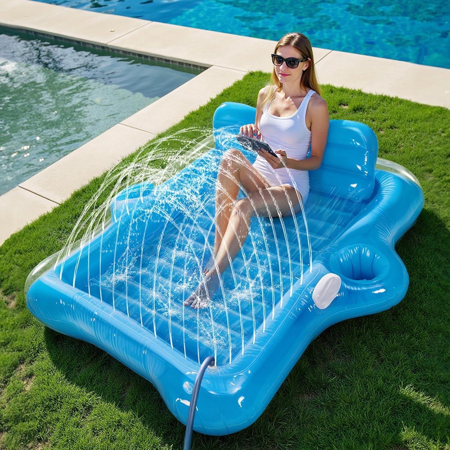 Tanning Raft Inflatable Tanning Pool Lounger Float, 72
