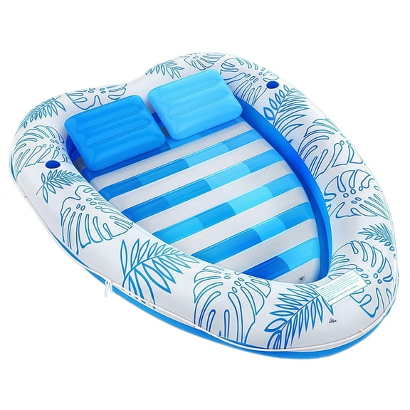 Inflatable Tanning Pool Lounger Float, Blow Up Tanning Floating Mat with Backrest, Floating Bed for Party Backyard