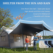 10-12 People Large Inflatable Tent, Easy Setup Glamping Tent with Hand Pump,4 Season Available Air Tent , Waterproof Blow up Tent for Party