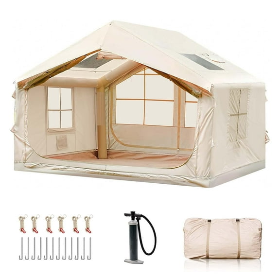 Inflatable Tent for Camping - 6-8 Person Ultra-Quick Setup Blow Up Tent,80.73 Square Feets 4 Season Inflatable Tent with Stove Jack, Inflatable Camping Tent Portable for Outdoor, Waterproof