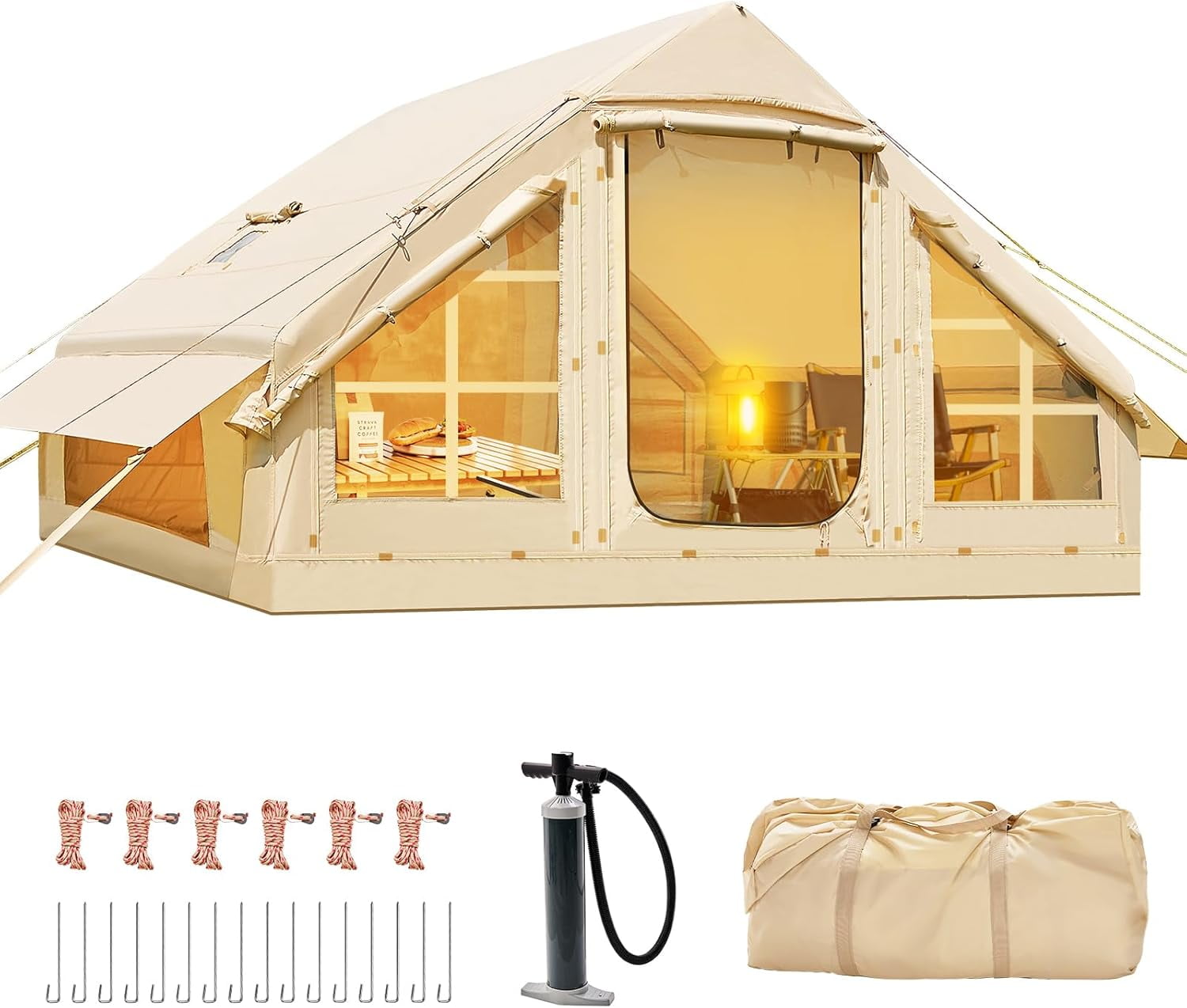Inflatable Tents for Camping, Blow Up Tent with Hand Pump, Easy Setup Inflatable Tent House