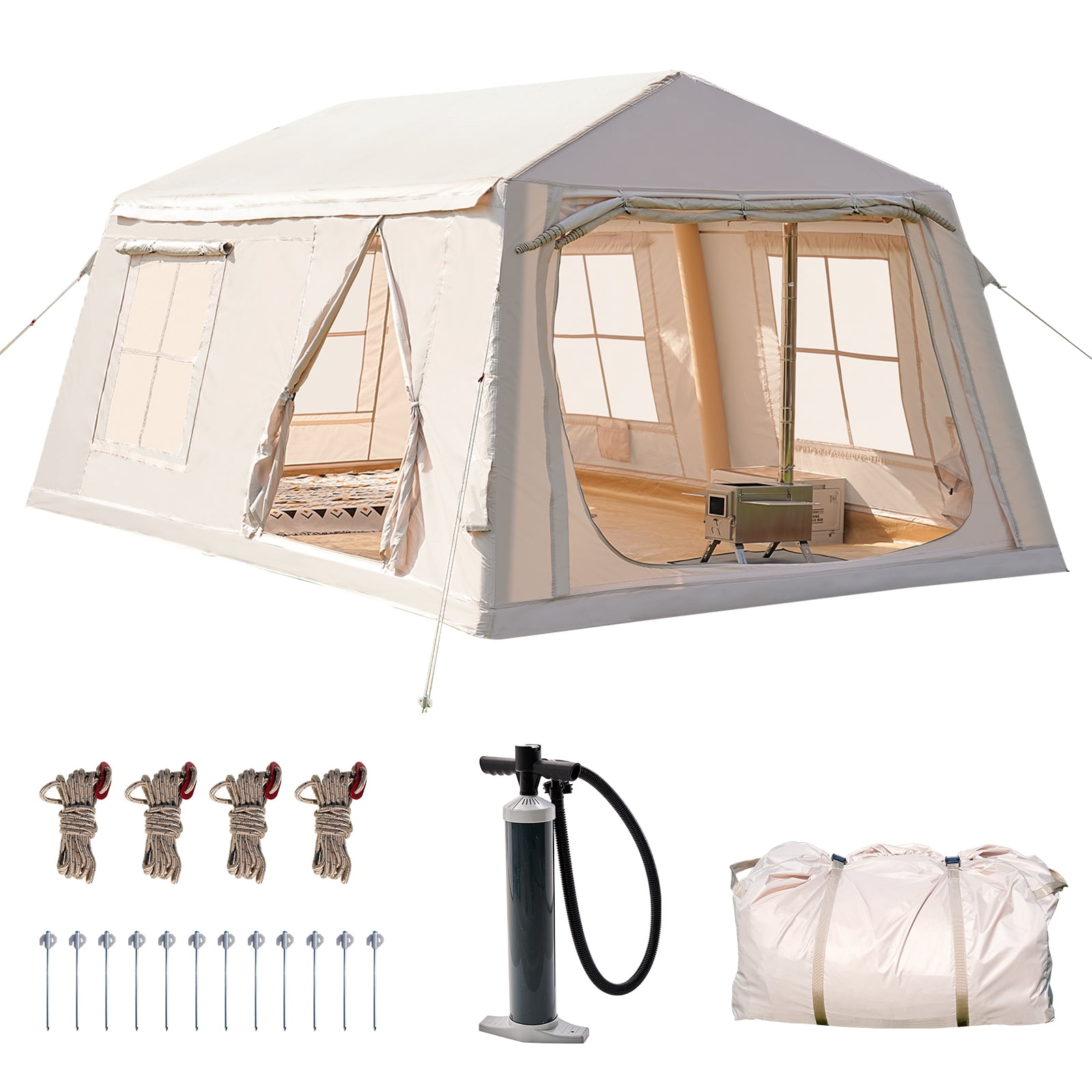 Beige 8-10 Person Tent(13ft X 9ft X 6.5ft)