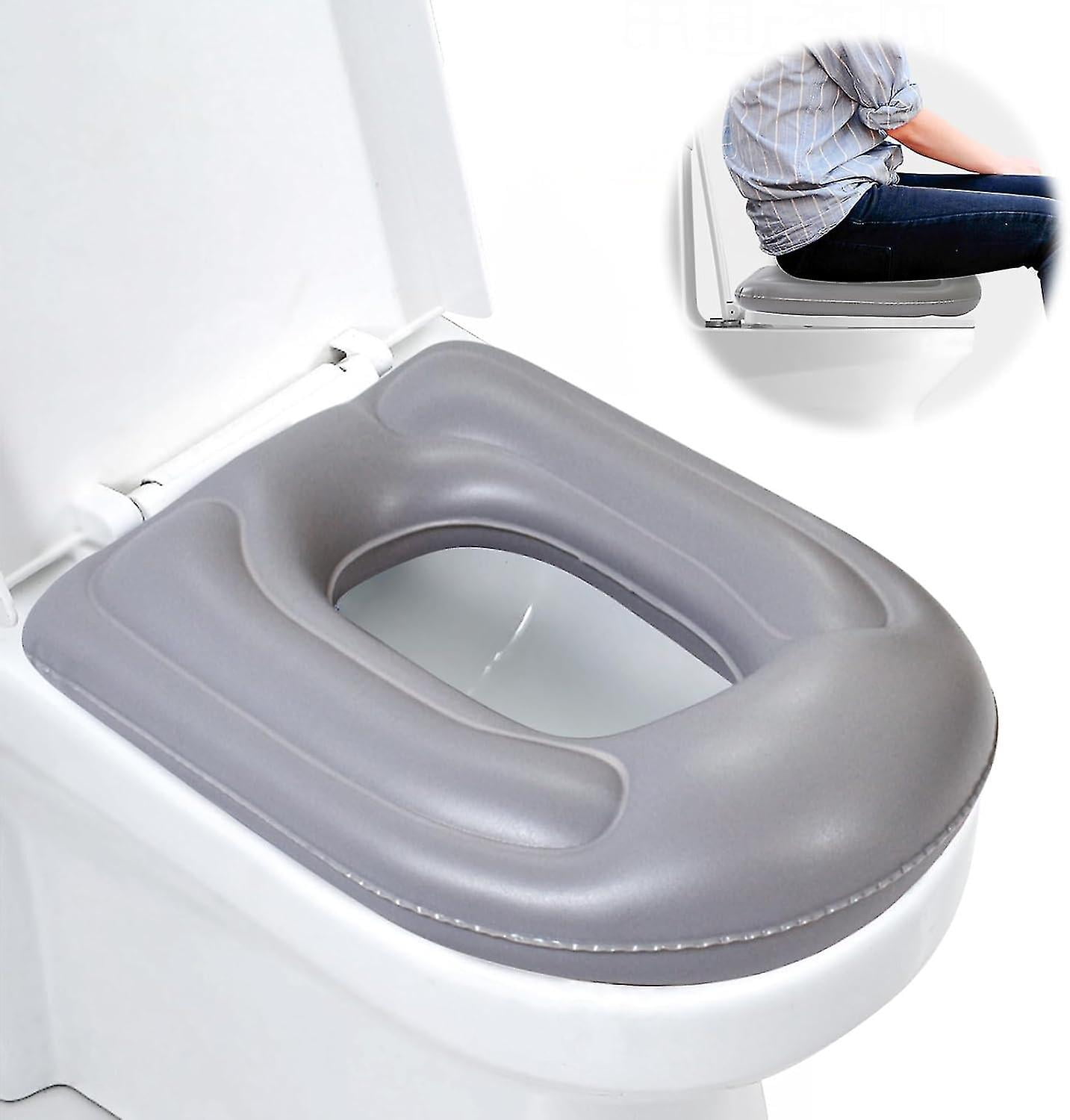 Inflatable Toilet Seat Cushion With Suction Cups,height Adjustable Inflatable Toilet Seat For