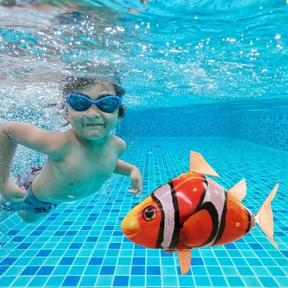 Inflatable Toy -Purpose Air Flying Fish for Outdoor and Indoor Play Sea Creature Air Toy with Stable Flight and Easy Inflating Mechanism, 149 cmx90 cm, Orange
