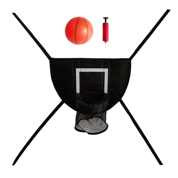 Inflatable Toy Trampoline Basketball Goal Kit Attachment With Enclosure Kids Adults Indoor Outdoor Play Game Easy Install