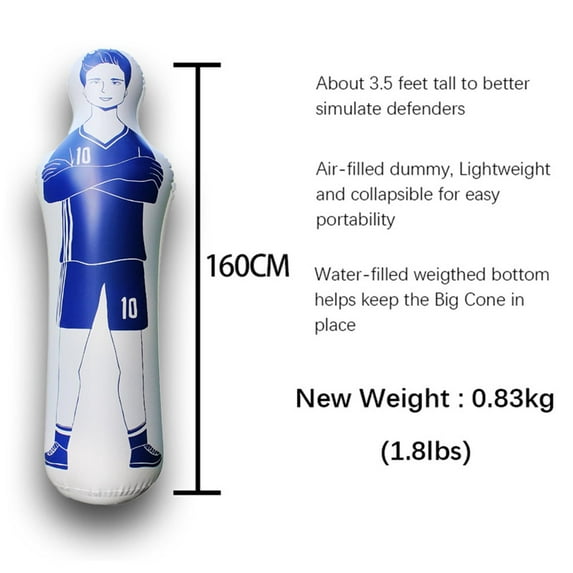 Inflatable Training Aid Football Practice Tumbler Tackling Dummies Multi Use for Taekwondo Karate Boxing Kickboxing Punching Blue