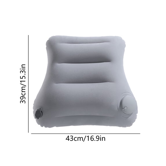Inflatable Travel Back Support Pillow,Soft Portable Airplane Lumbar Cushion for Airplane Seats Car Rides Office Chairs,Gray