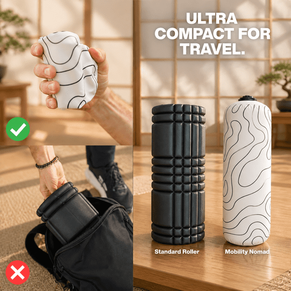 Inflatable Travel Foam Roller 15 X 5 In Topo Gray