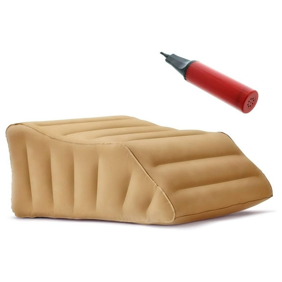 Inflatable Travel Leg Rest Wedge Pillow for Post Surgery with Pump Included, Inflates and Deflates for Easy Storage, for Leg Support,Leg Swelling, Back Pain and Circulation, Small