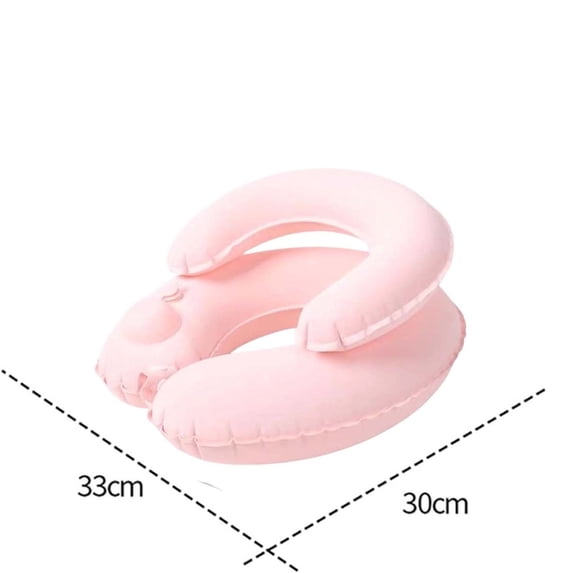 Inflatable Travel Neck Pillow, Press To Inflate Air Cushion, Double Layer Ergonomic Neck Support Pillow For Airplane Car Train Office Travel Rest Portable Head Support