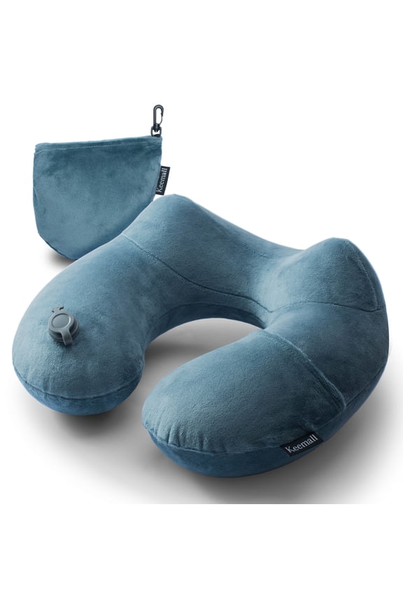 Inflatable Travel Neck Pillow for Airplane Sleeping Blow Up Neck Support Air Pillow Traveling on Plane Long Flights Washable