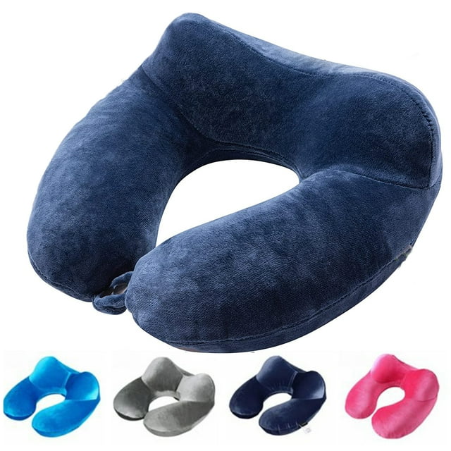 Inflatable Travel Neck Pillow for Airplanes, Trains, Cars, Portable