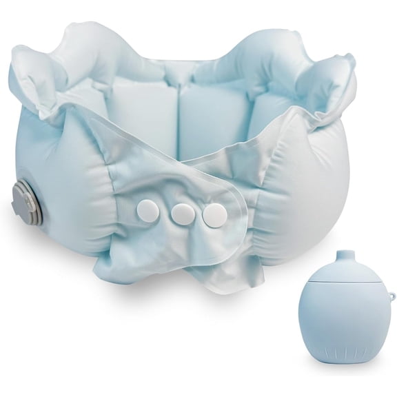 Inflatable Travel Neck Pillow with Adjustable Support for Airplane, Road Trip, Office Rest and Camping, Portable Press-to-Inflate Travel Cushion