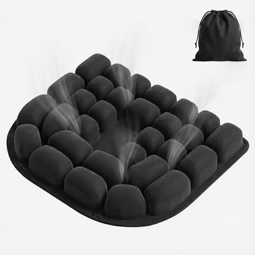 Inflatable Travel Seat Cushion for Airplane - Portable Air Pad with Built-in Pump for Long Flights & Car Rides - Ergonomic Tailbone Pain Relief for Office Chair, Wheelchair, Stadium$$Office