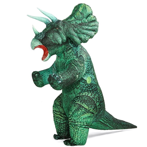 Inflatable Triceratops Costume Mascot Adult Full-Body Dinosaur Cosplay Suit for Halloween Stage Performances