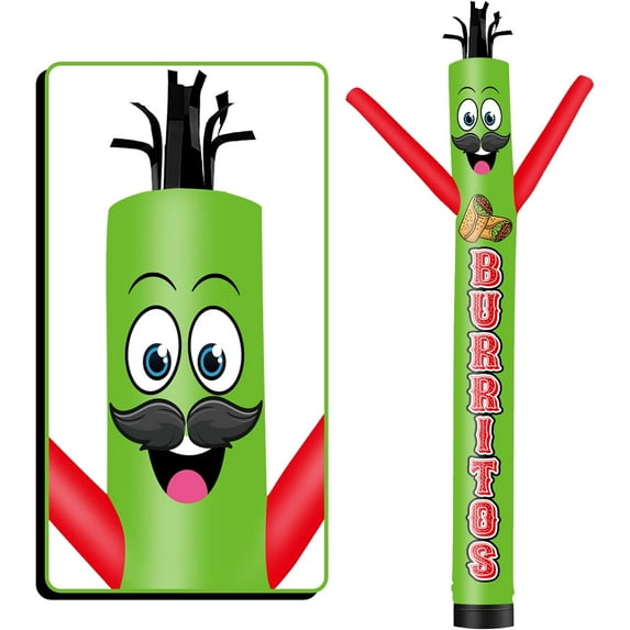 Inflatable Tube Man Burritos Wacky Wavy Dancing Guy for Outdoor Decoration Advertising Business Promotion - Food Theme (Blower Not Included)