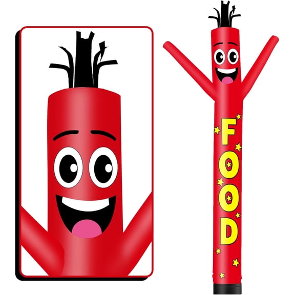 Inflatable Tube Man Food Wacky Wavy Dancing Guy for Outdoor Decoration Advertising Business Promotion (Blower Not Included)