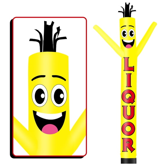 Inflatable Tube Man Liquor Wacky Wavy Dancing Guy  for Outdoor Decoration Advertising Business Promotion - Yellow (Blower Not Included)