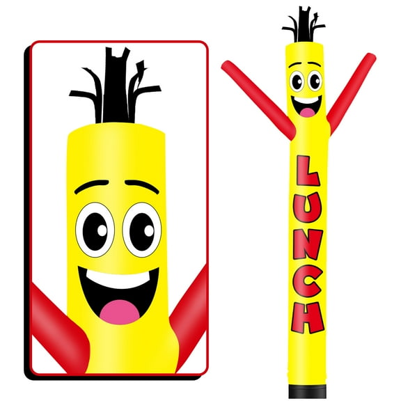 Inflatable Tube Man Lunch Wacky Wavy Dancing Guy  for Outdoor Decoration Advertising Business Promotion - Food Theme (Blower Not Included)