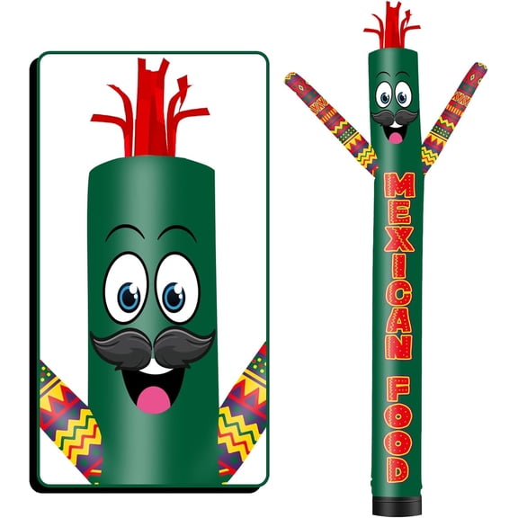 Inflatable Tube Man Mexican Food Wacky Wavy Dancing Guy for Outdoor Decoration Advertising Business Promotion (Blower Not Included)