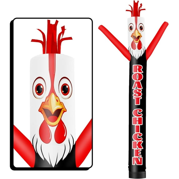 Inflatable Tube Man Roast Chicken Wacky Wavy Dancing Guy for Outdoor Decoration Advertising Business Promotion - Food Theme (Blower Not Included)