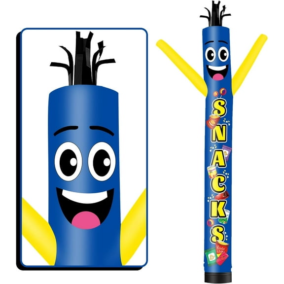 Inflatable Tube Man Snacks Wacky Wavy Dancing Guy for Outdoor Decoration Advertising Business Promotion - Food Theme (Blower Not Included)