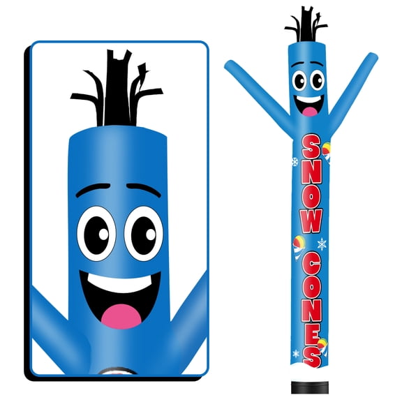 Inflatable Tube Man Snow Cones Wacky Wavy Dancing Guy  for Outdoor Decoration Advertising Business Promotion - Food Theme (Blower Not Included)