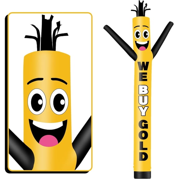 Inflatable Tube Man We Buy Gold Wacky Wavy Dancing Guy for Outdoor Decoration Advertising Business Promotion (Blower Not Included)