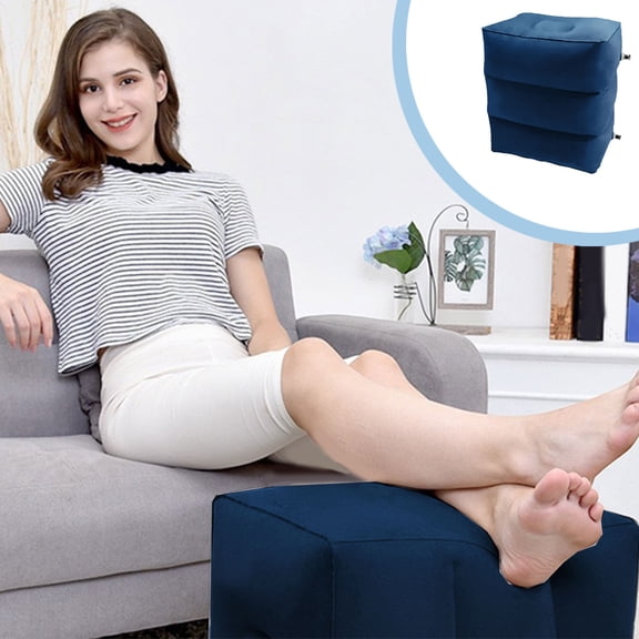 Inflatable U Shaped Neck Travel Pillow Press Inflating Portable Head Chin Support Cushion for Airplane Car Office Home Chair Back