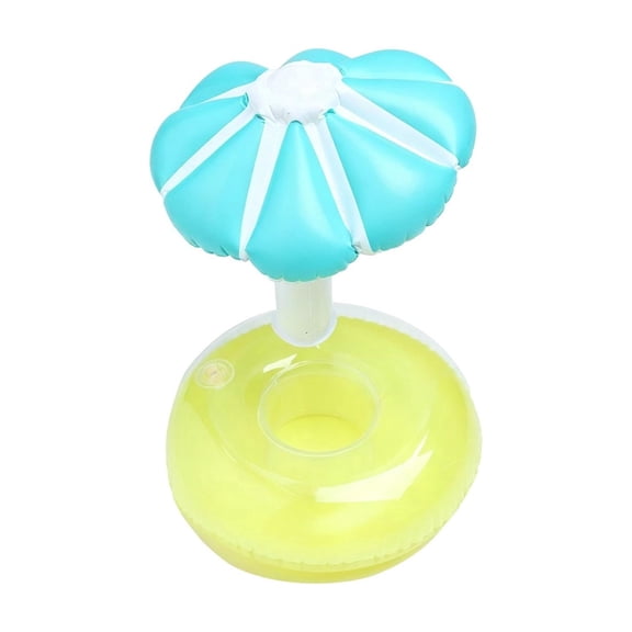 Inflatable Umbrella Drink Caddy - Floating Cup Holder with Sunshade for Pool, Hot Tub & Beach - Durable PVC Beverage Support for Summer Parties & Outdoor Fun