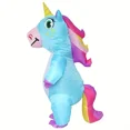 thumbnail image 1 of Inflatable Unicorn Costume Cosplay Party Holiday Christmas Halloween Parade Carnival Suit Jumpsuit Theme Party Dress Up,Height 59"–74.8",BLUE, 1 of 6