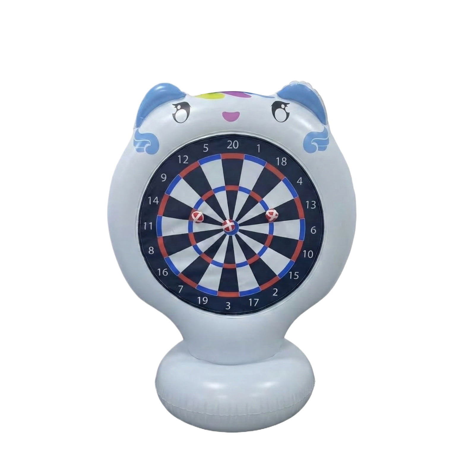 Inflatable Unicorn Soccer Dartboard with 6 Felt Balls - Blue Inflatable Throwing Target Game, Fun Outdoor Indoor Play Toy - for Children, Backyard, Party, Family Activity