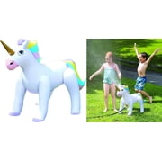 Inflatable Unicorn Yard Sprinkler, Inflatable Water Toy, Summer Outdoor Fun, Lawn Sprinkler Toy for Kids 33 1/2" High