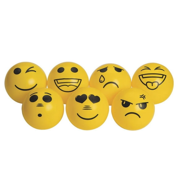 Inflatable Vinyl Emoji Balls, 6" (Set of 7)