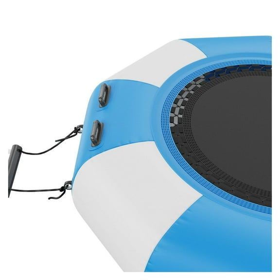 Inflatable Water Bouncer Trampoline 6.5ft, Portable Water Trampoline with Ladder & Electric Pump, Floating Rebounder for Pool Lake, Kids Adults Water Sports Platform