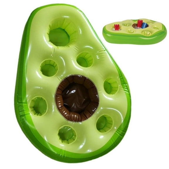 Inflatable Pool Drink Holder - 2-in-1 Floating Ice Bar with Snack Tray, Large Capacity Cup Coaster for Pool, Beach & Parties