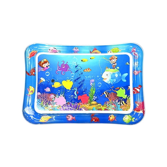 Inflatable Water Play Mat for Pets with Floating Fish Design, Cooling Sensory Water Pad for Cats and Dogs, Interactive Pet Toy Mat for Indoor Play