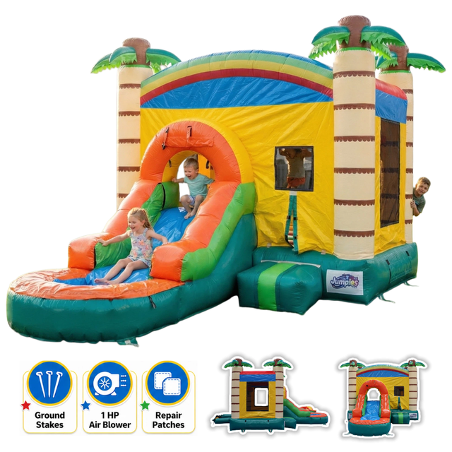 Rayocon Inflatable Bounce House Outdoor Water Slide for Kids Adult,17 x ...