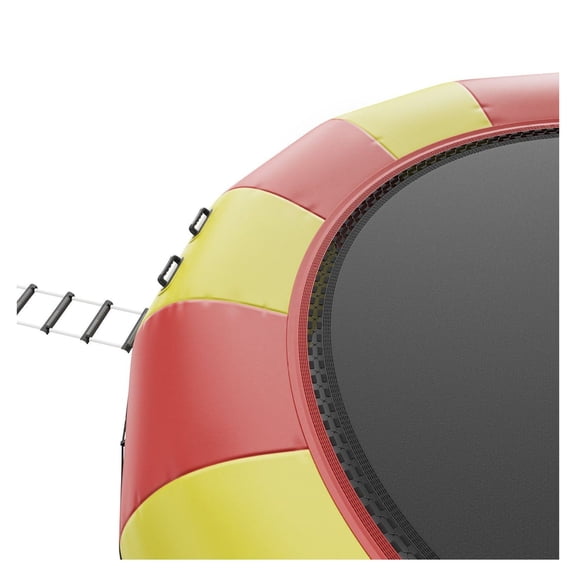 Inflatable Water Trampoline 17ft, Water Bouncer with Ladder & Pump, Portable Swim Platform for Kids Adults, Pool Lake Water Sports Rebounder