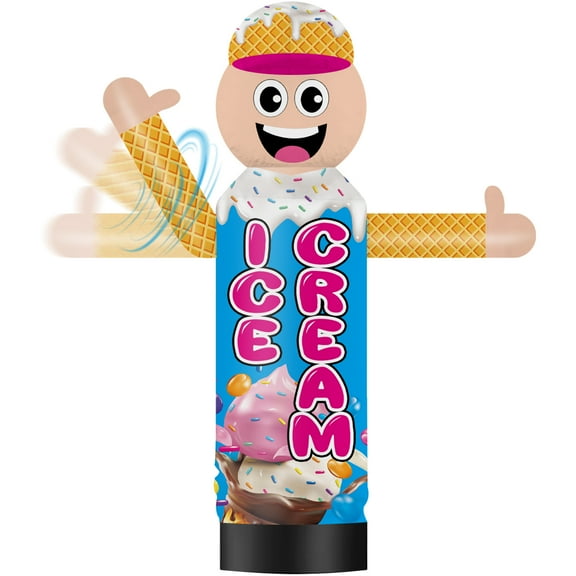 Inflatable Wavers Inflatable Tube Man Wacky Wavy Dancing Guy for Outdoor Decoration Advertising Business Promotion - Ice Cream (Blower Not Included)