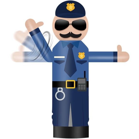 Inflatable Wavers Policeman One-Arm Waving Tube Man Wacky Wavy Dancing Guy for Outdoor Decoration Advertising Business Promotion (Blower Not Included)