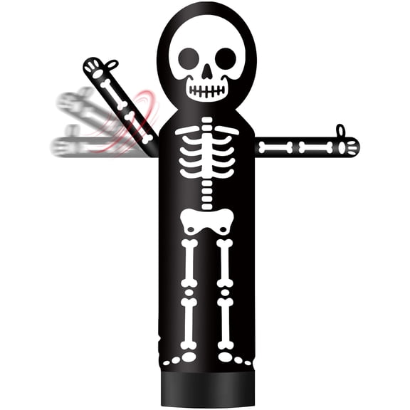 Inflatable Wavers Skeleton One-Arm Waving Tube Man Wacky Wavy Dancing Guy for Outdoor Decoration Advertising Business Promotion (Blower Not Included) - Halloween Theme