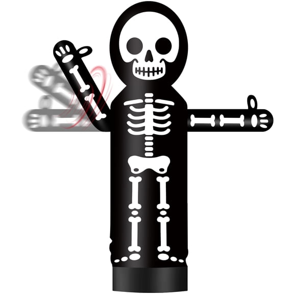 Inflatable Wavers Skeleton One-Arm Waving Tube Man Wacky Wavy Dancing Guy for Outdoor Decoration Advertising Business Promotion (Blower Not Included) - Halloween Theme